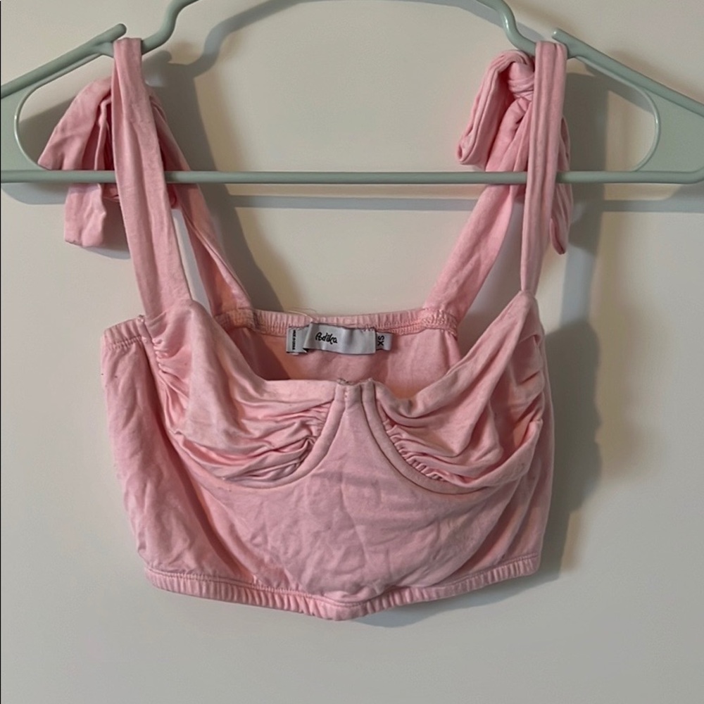 Adika Light Pink Crop Top w/ Tie-Up Straps